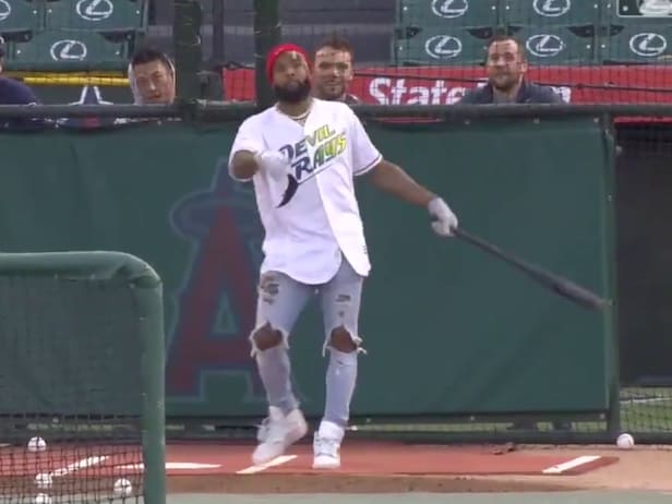 Watch Odell Beckham Jr. launch a batting practice homer to deep left at Angels Stadium Golf News and Tour Information Golf Digest